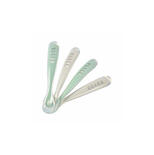 Lot de 4 cuillères 1er âge silicone Velvet Grey/Sage Green