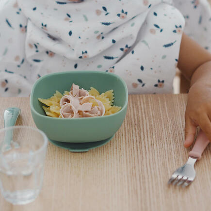 Assiette silicone ventouse sage green