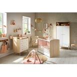 Chambre TRIO Lit 60x120 Commode Armoire ACCESS Blanc Bois Plan à langer OFFERT
