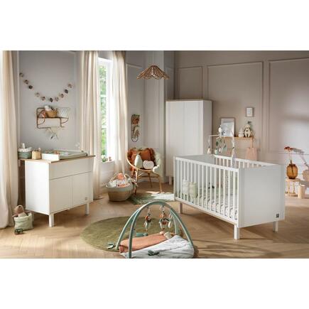 Chambre TRIO Lit 70x140 Commode Armoire ELEONORE Blanc Plan à langer OFFERT SAUTHON