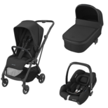 Poussette Trio Leona Essential Black + Nacelle Oria + Siege auto Cabriofix I-Size