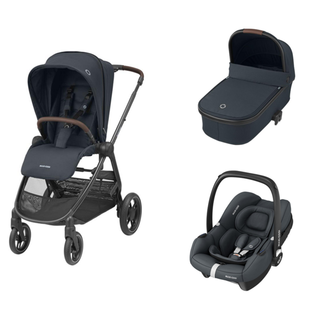 Poussette Trio 3 en 1 B&W ISOFIX – Gris Graphite - Nouveau Design