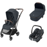 Poussette Trio Leona Essential Graphite + Nacelle Oria + Siege auto Cabriofix I-Size