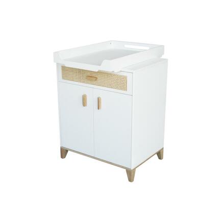 Petite Commode NAMI Cannes de Rotin Neige THEO - 4