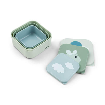 Lot de 3 Boîtes à Gouter HAPPY CLOUDS Vert  DONE BY DEER - 2