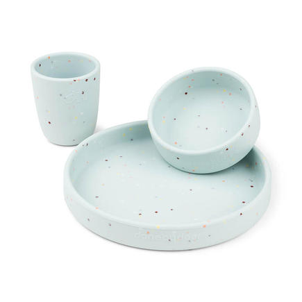 Coffret Repas Silicone CONFETTI Bleu DONE BY DEER