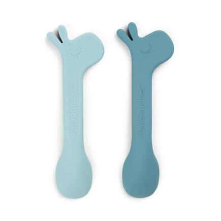 Cuillère bleue souple silicone 3 mois et plus TEX BABY : le lot de