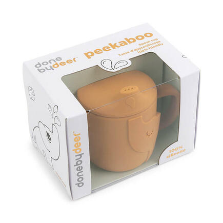 Tasse d'Apprentissage Peekaboo ELPHEE Moutarde DONE BY DEER, Vente en ligne  de Accessoires repas bébé