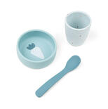 Coffret Premier Repas en Silicone Bleu