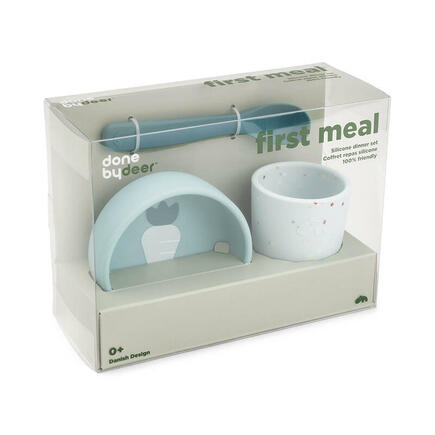 Coffret Premier Repas en Silicone Bleu DONE BY DEER - 2