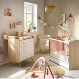 Chambre DUO Lit 60x120 Commode ACCESS Blanc Bois Plan à langer OFFERT