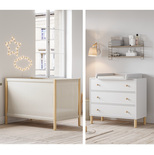 VOX Chambre DUO Lit 60x120 Commode TELA Blanc/Bois