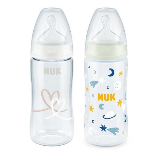 NUK First Choice + 2 Tétines Physiologiques silicone 0-6 mois taille M