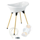 Kit Baignoire VASCO 5 en 1 Blanc Muguet : Baignoire + Pied + Vidange + Transat + Thermomètre