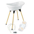 Kit Baignoire VASCO 5 en 1 Blanc Muguet : Baignoire + Pied + Vidange + Transat + Thermomètre THERMOBABY