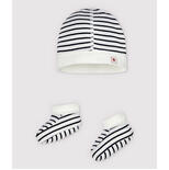 Bonnet + Chaussons rayés 1 mois