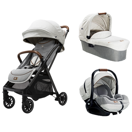 Poussette combinée trio 3 en 1 - siège auto 0m – nacelle – jusqu’à 22kg -  gris - Premium