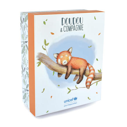 Doudou Panda Roux avec bébé UNICEF 25 cm DOUDOU ET COMPAGNIE - 3