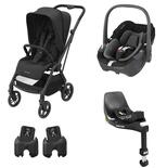 Poussette DUO Leona 2 + Pebble 360 Black + Base FamilyFix 360 Black OFFERTE