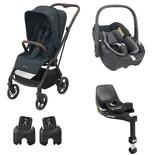 Poussette DUO Leona 2 + Pebble 360 Graphite + Base FamilyFix 360 Black OFFERTE