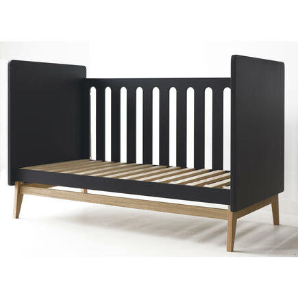 Lit bébé 120x60 transformable en banquette Pure Black PERICLES - 3