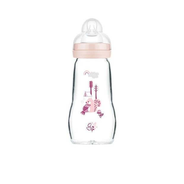 Biberon Verre 260ml 0 à 6 mois Tétine Débit 2 Rose MAM, Vente en ligne de  Biberon