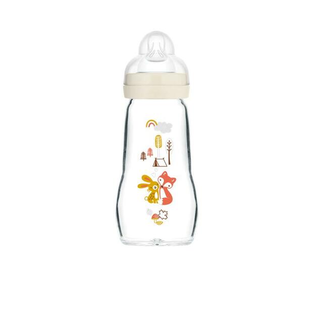 Biberon verre 260ml 0-6 mois Tétine Débit 2 blanc MAM, Vente en ligne de  Biberon