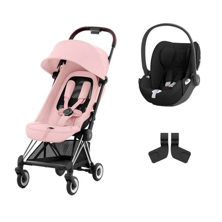 Poussette DUO Coya Chrome Brown Peach Pink + Cloud T Sepia Black CYBEX