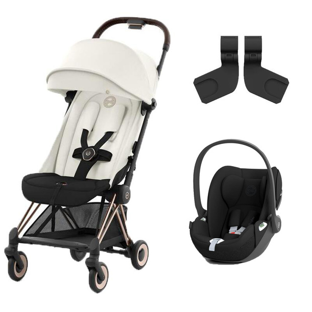 Poussette DUO Coya RoseGold Off White + Cloud T Sepia Black CYBEX