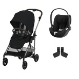 Poussette DUO Melio 3 Taupe Ocean Blue Cloud T I-Size Sepia Black
