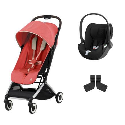 Poussette DUO Orfeo Hibiscus Red + Cloud T I-Size Sepia Black CYBEX