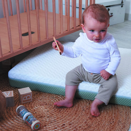 Matelas Aloé Vera Déhoussable 60x120x10 cm Blanc/Vert Olive CANDIDE - 15