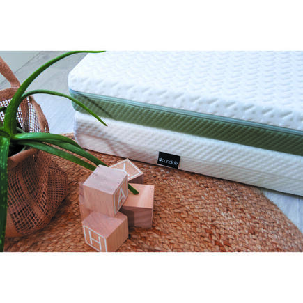 Matelas Aloé Vera Déhoussable 60x120x10 cm Blanc/Vert Olive CANDIDE - 13