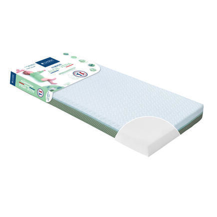 Matelas Aloé Vera Déhoussable 60x120x10 cm Blanc/Vert Olive CANDIDE - 5