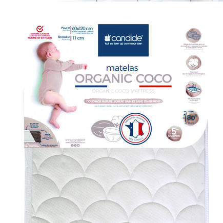 Matelas Organic Coco 60x120x11cm Écru CANDIDE - 6