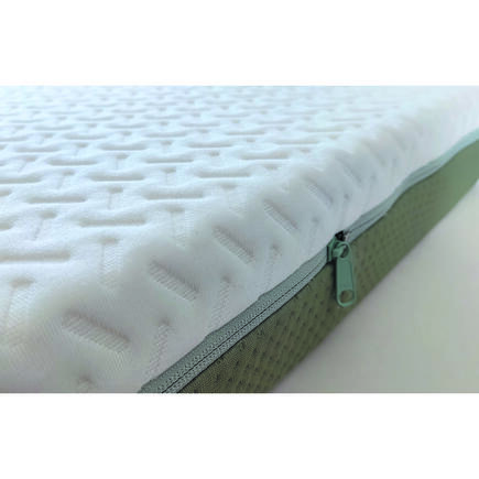 Matelas Aloé Vera Déhoussable 60x120x10 cm Blanc/Vert Olive CANDIDE - 12