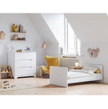 Chambre DUO Lit 70x140 cm + Commode OVA Blanc