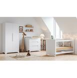 Chambre TRIO Lit 60x120 cm + Commode Armoire OVA Blanc