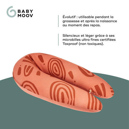 Coussin de grossesse 2en1 B.Love Vegetal Terracotta de Babymoov, Coussins d' allaitement : Aubert