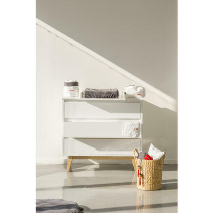 Chambre DUO Lit 120x60 + Commode à langer PURE White PERICLES - 2