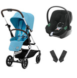 Poussette DUO EEZY S TWIST+ 2 SLV Beach Blue ATON B2 Volcano Black