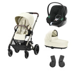 Cybex Poussette Trio Balios S Lux Cadre Noir Nacelle S et Siège Auto Aton  B2 i-Size - Soho Grey - Poussette combinée Cybex sur L'Armoire de Bébé