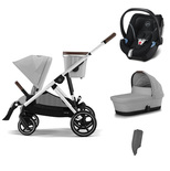 Poussette TRIO Gazelle S Silver Nacelle Lava Grey ATON 5 Deep Black