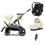 Poussette TRIO Gazelle S Taupe Nacelle Seashell Beige ATON 5 Deep Black