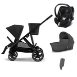 Poussette TRIO Gazelle S Noire Nacelle Moon Black ATON 5 Deep Black