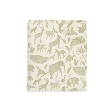 Drap-housse Jersey 70x140 cm Animals Olive Green JOLLEIN - 3