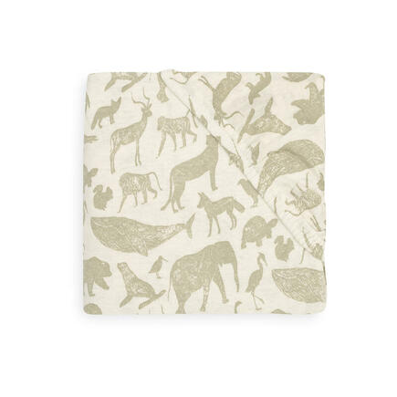 Drap-housse Jersey 70x140 cm Animals Olive Green JOLLEIN - 4