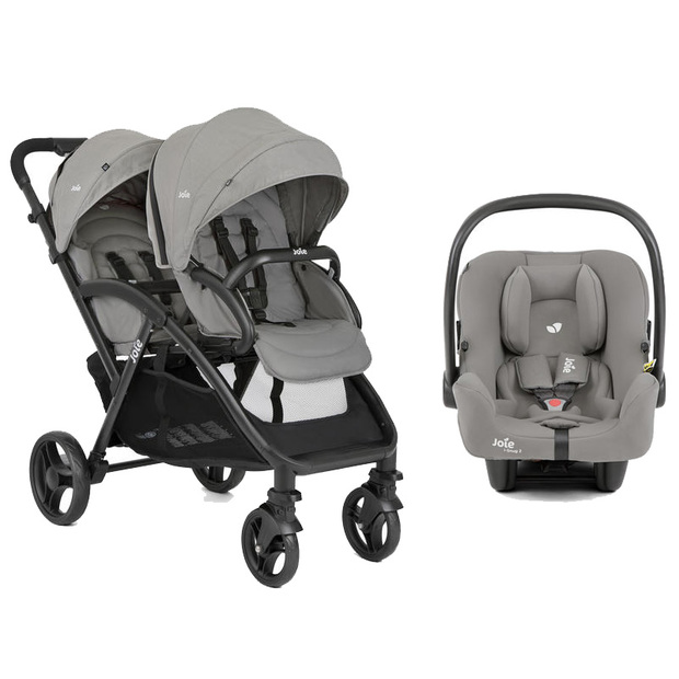 Poussette DUO EVALITE double + I-SNUG 2 Pebble JOIE