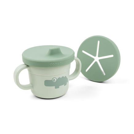 Foodie Tasse d'Apprentissage & Snack Croco Vert DONE BY DEER, Vente en  ligne de Accessoires repas bébé