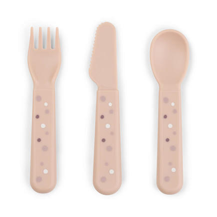 Foodie Couverts Set de 3 Happy Dots Rose DONE BY DEER